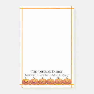 Cute Orange Pumpkins Fall Post-it Notes