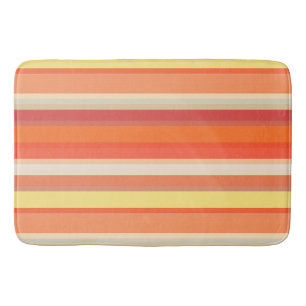 Cute orange red stripes  bath mat