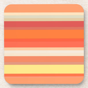 Cute orange red stripes coaster