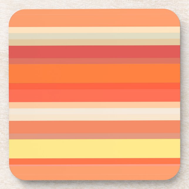 Cute orange red stripes  coaster (Front)