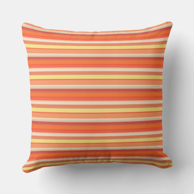 Cute orange red stripes  cushion (Back)