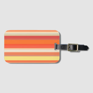 Cute orange red stripes luggage tag