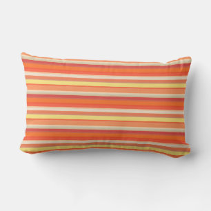 Cute orange red stripes  lumbar cushion