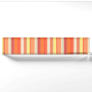 Cute orange red stripes nameplate