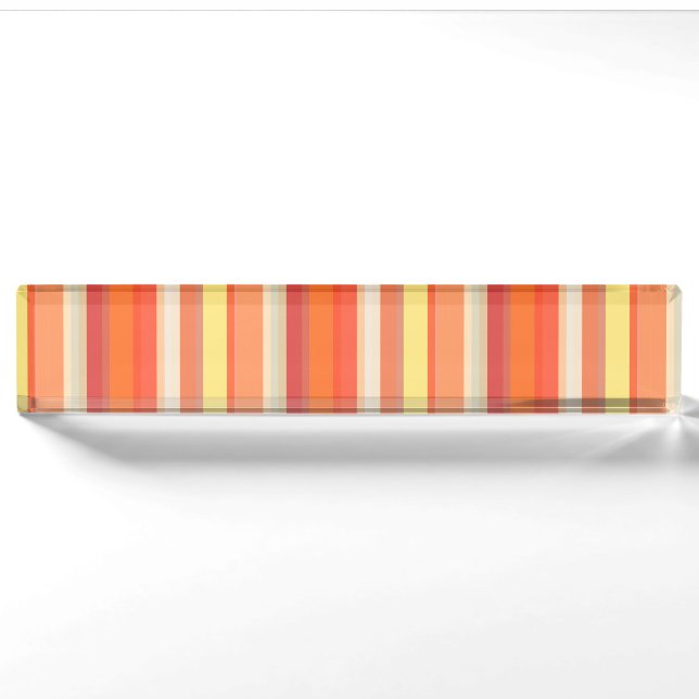 Cute orange red stripes  nameplate (Front)