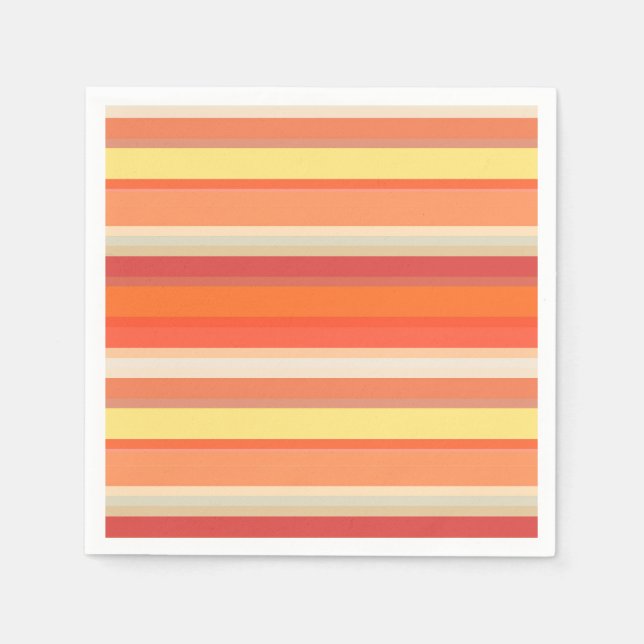 Cute orange red stripes  napkin (Front)