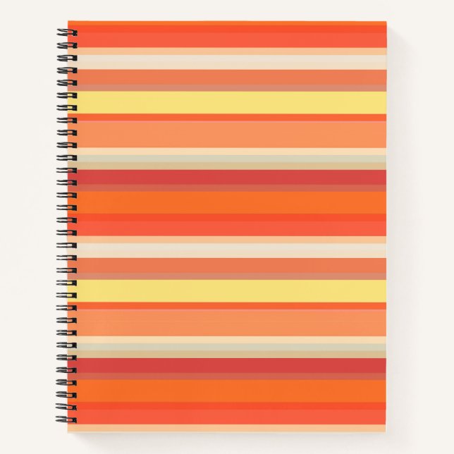 Cute orange red stripes  notebook (Front)
