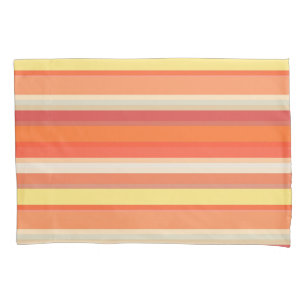 Cute orange red stripes pillowcase