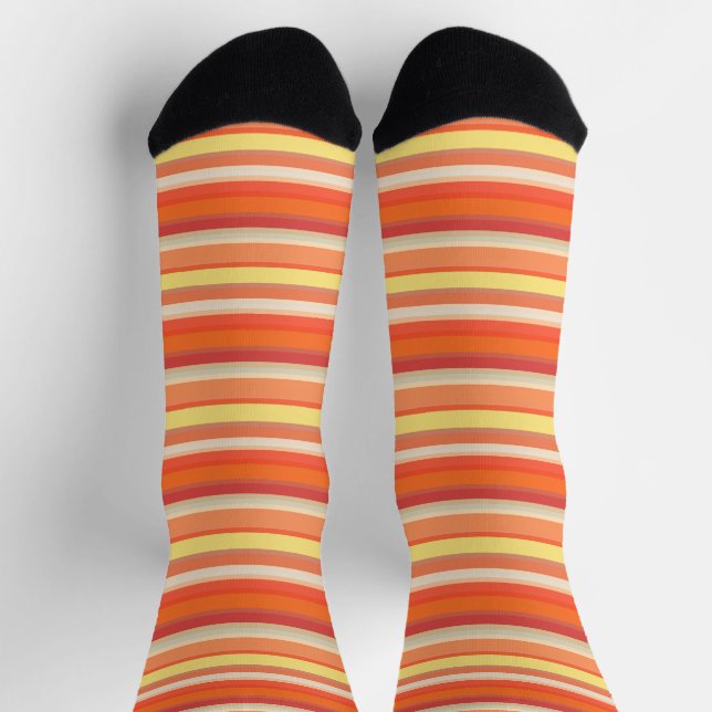 Cute orange red stripes socks (Top)