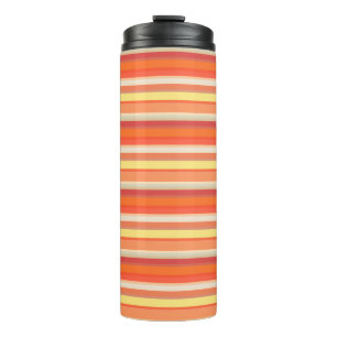 Cute orange red stripes thermal tumbler