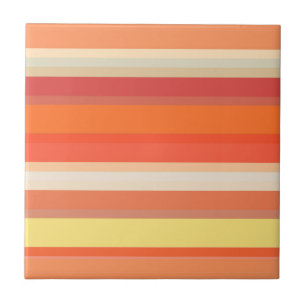 Cute orange red stripes tile