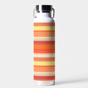 Cute orange red stripes water bottle