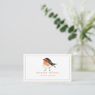 Cute Orange Robin Redbreast - Custom  Business Card