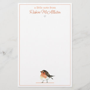 Cute Orange Robin - Simple Elegant  Stationery