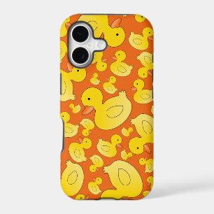 Cute orange rubber ducks