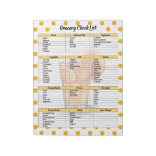 Cute Orange Sherbet Grocery List Notepad