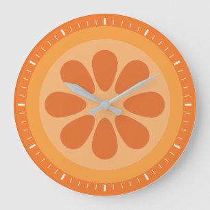 Cute Orange Slice Large Clock