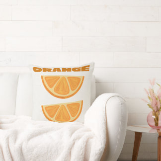 Cute orange slice throw pillow,citrus home decor cushion