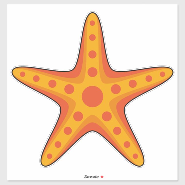 Cute Orange Starfish Cartoon (Sheet)