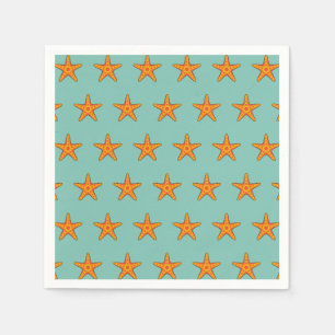 Cute Orange Starfish Cartoon Napkin
