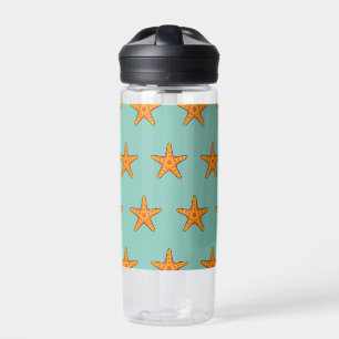 Cute Orange Starfish Cartoon Water Bottle