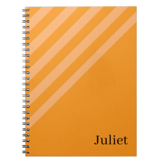 Cute Orange Stripe Spiral Notebook