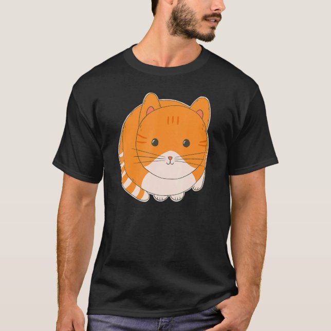Cute Orange Tabby Cat Art T-Shirt (Front)