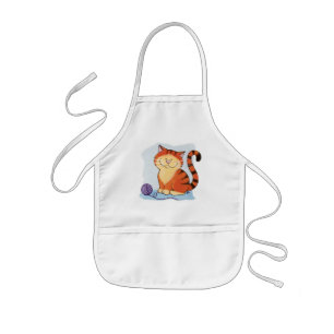 Cute Orange Tabby Cat Kids Apron