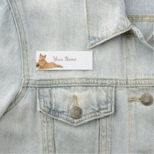 Cute Orange Tabby Cats  Kittens Custom Name Tag