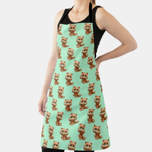 Cute Orange Tabby Kitty Cat Apron (Insitu)