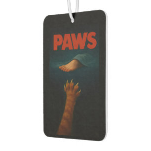 Cute Orange Tabby vs Human Foot Car Air Freshener