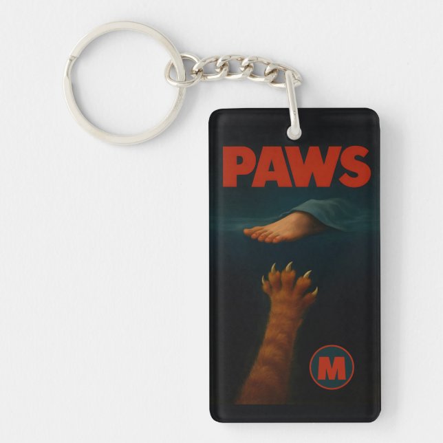 Cute Orange Tabby vs Human Foot  Key Ring (Front)