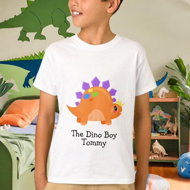 Cute Orange The Dino Boy Kids' Basic T-Shirt (Creator Uploaded)