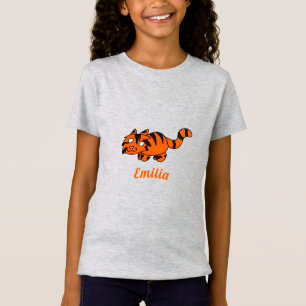 Cute Orange Tiger Cartoon Drawing T-Shirt