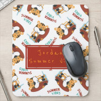 Cute Orange Tiger Pattern Custom Monogram Name
