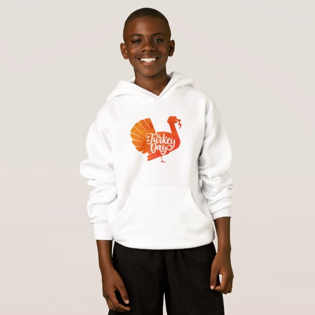 Cute Orange Turkey Shape with Text Typography  (Front Full)