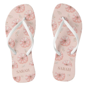 Cute Orange Watercolor Pumpkin Fall   Jandals