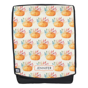 Cute Orange Watercolor Pumpkin Pattern Backpack