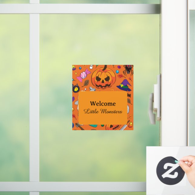 Cute Orange Welcome Little Monsters Halloween (Home)