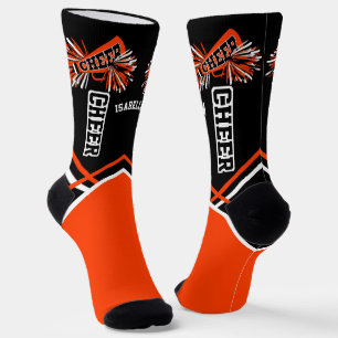Cute Orange White and Black Cheer  Socks