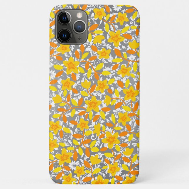 Cute orange yellow white flowers patterns Case-Mate iPhone case (Back)