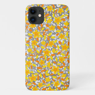 Cute orange yellow white flowers patterns Case-Mate iPhone case