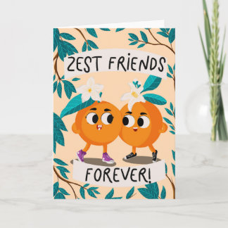 Cute Orange Zest Friends Card