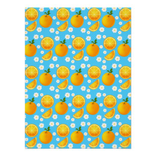Cute oranges and White Flowers Poster
