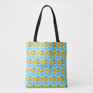 Cute oranges and White Flowers Tote Bag