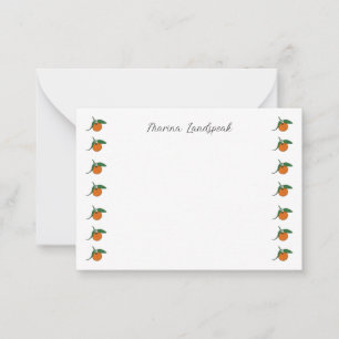 Cute Oranges & Green Leaves Card