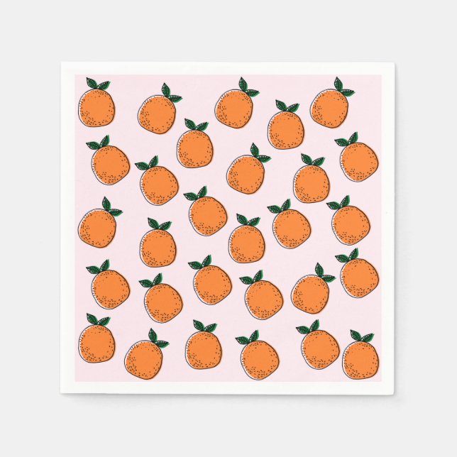 Cute Oranges Paper Napkins (Front)