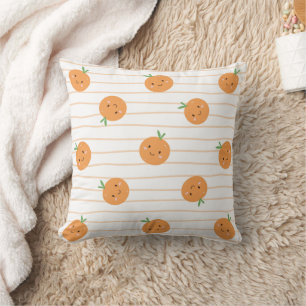Cute Oranges Print - Throw Pillow