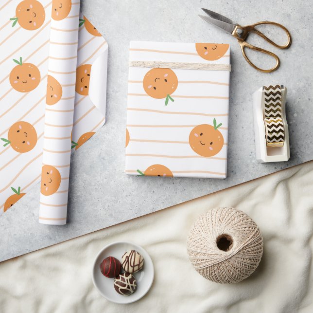 Cute Oranges Print - Wrapping Paper Roll (Crafts)