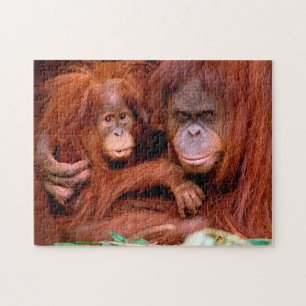 Cute Orangutan Mum and Baby, Jigsaw Puzzle